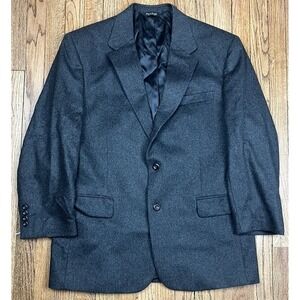 Jos A Bank Men's 44R Two Button Sport Coat Jacket Charcoal Gray 100% Cashmere